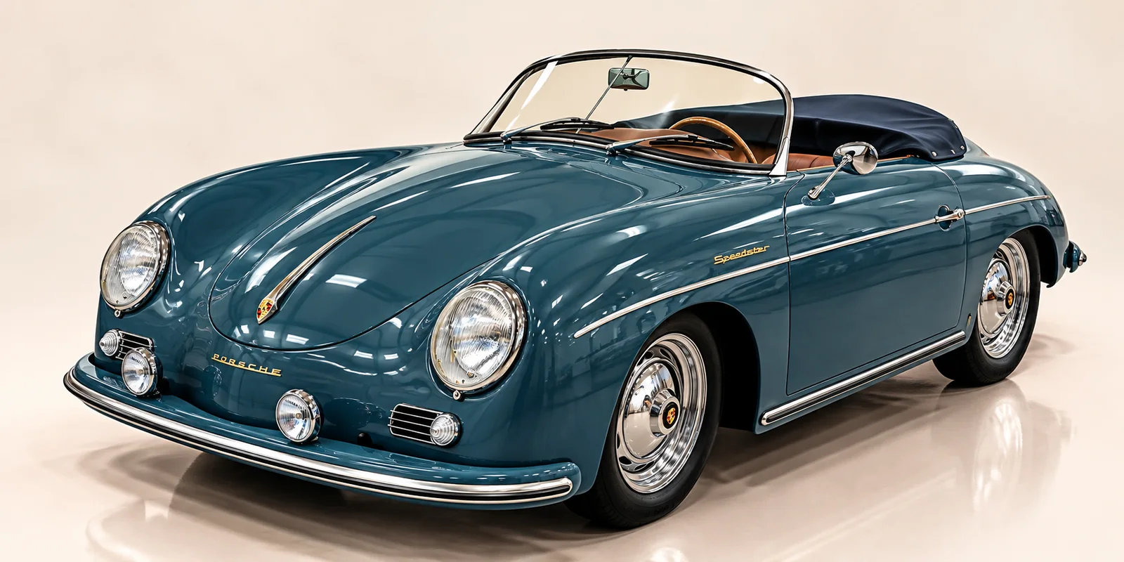 Porsche 356 Speedster replica in petrol blue